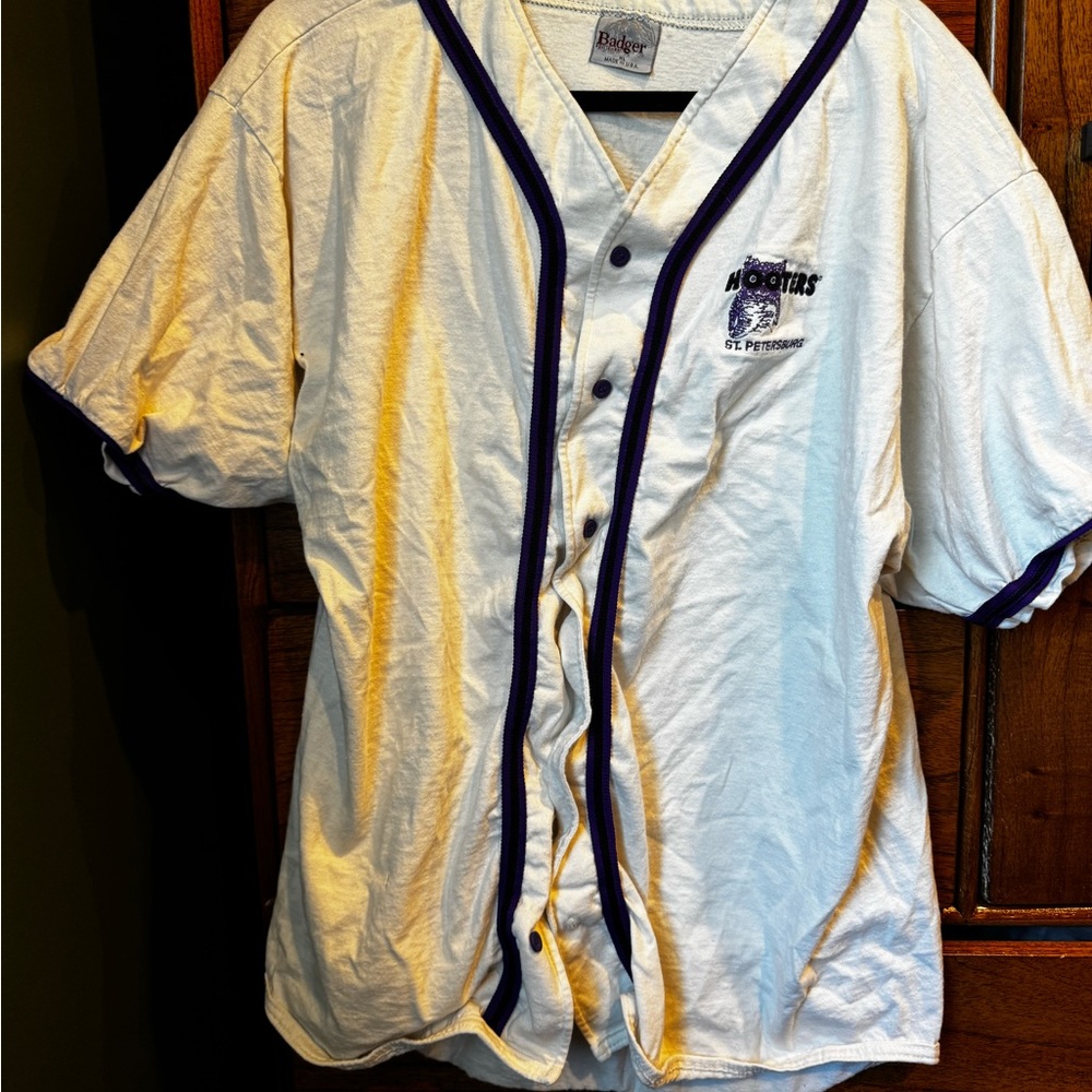White and Blue Men's Baseball Jersey